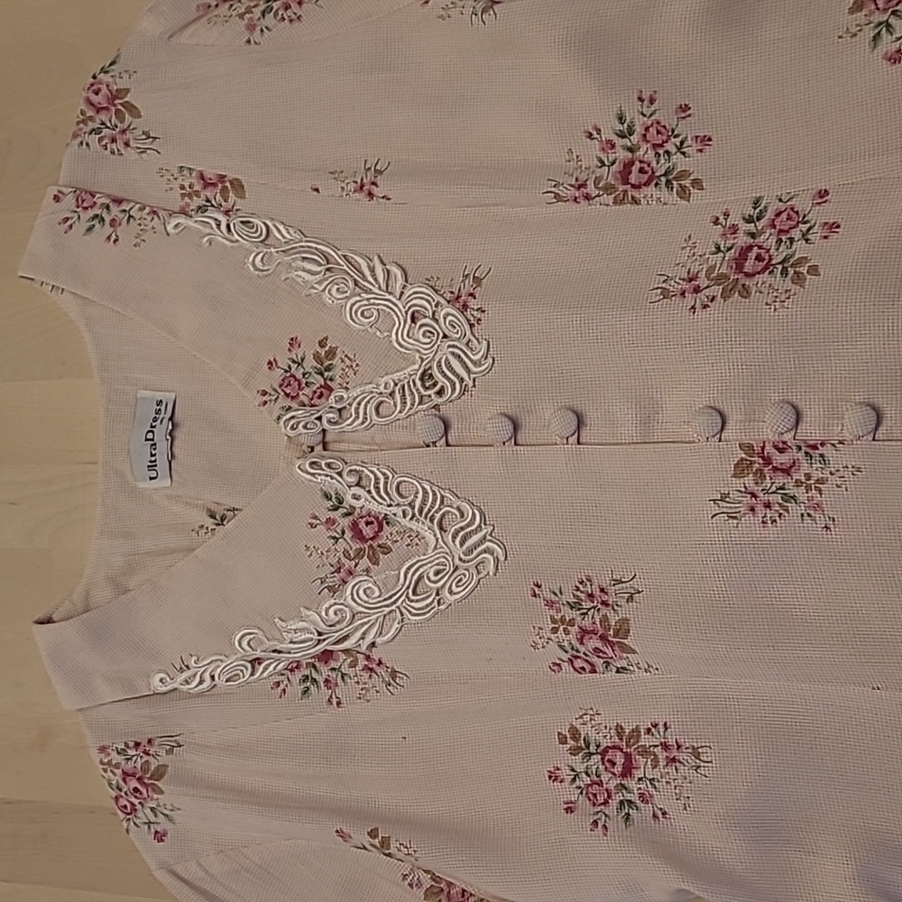 LIKE NEW VTG ULTRA DRESS Floral Kitschy Rose Print - Picture 7 of 14
